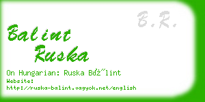 balint ruska business card